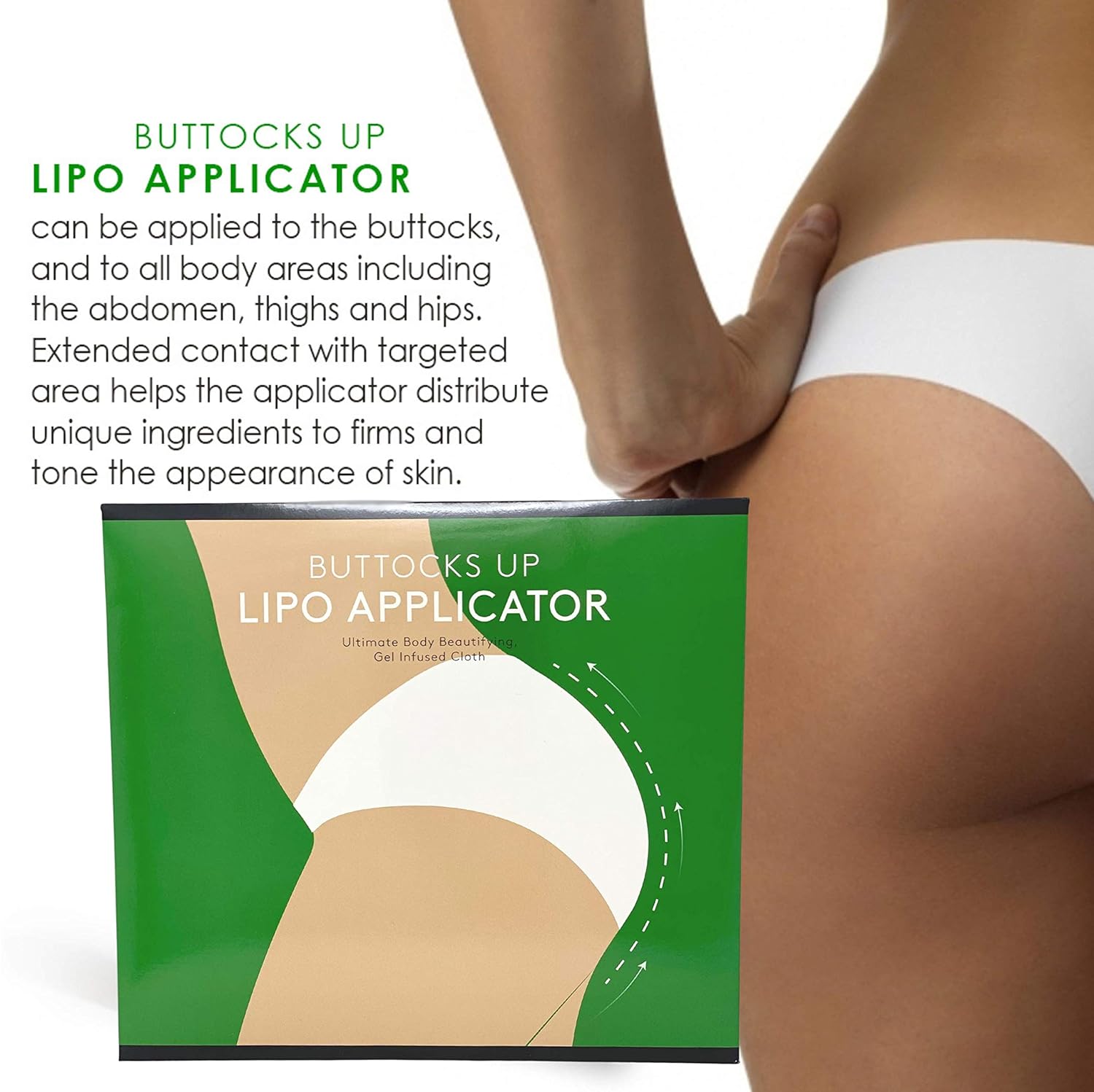 Buttock Hip Up Lift Gel & Lipo Applicator (Gel 150ml + Patches 6 pairs) - Medactiveshop