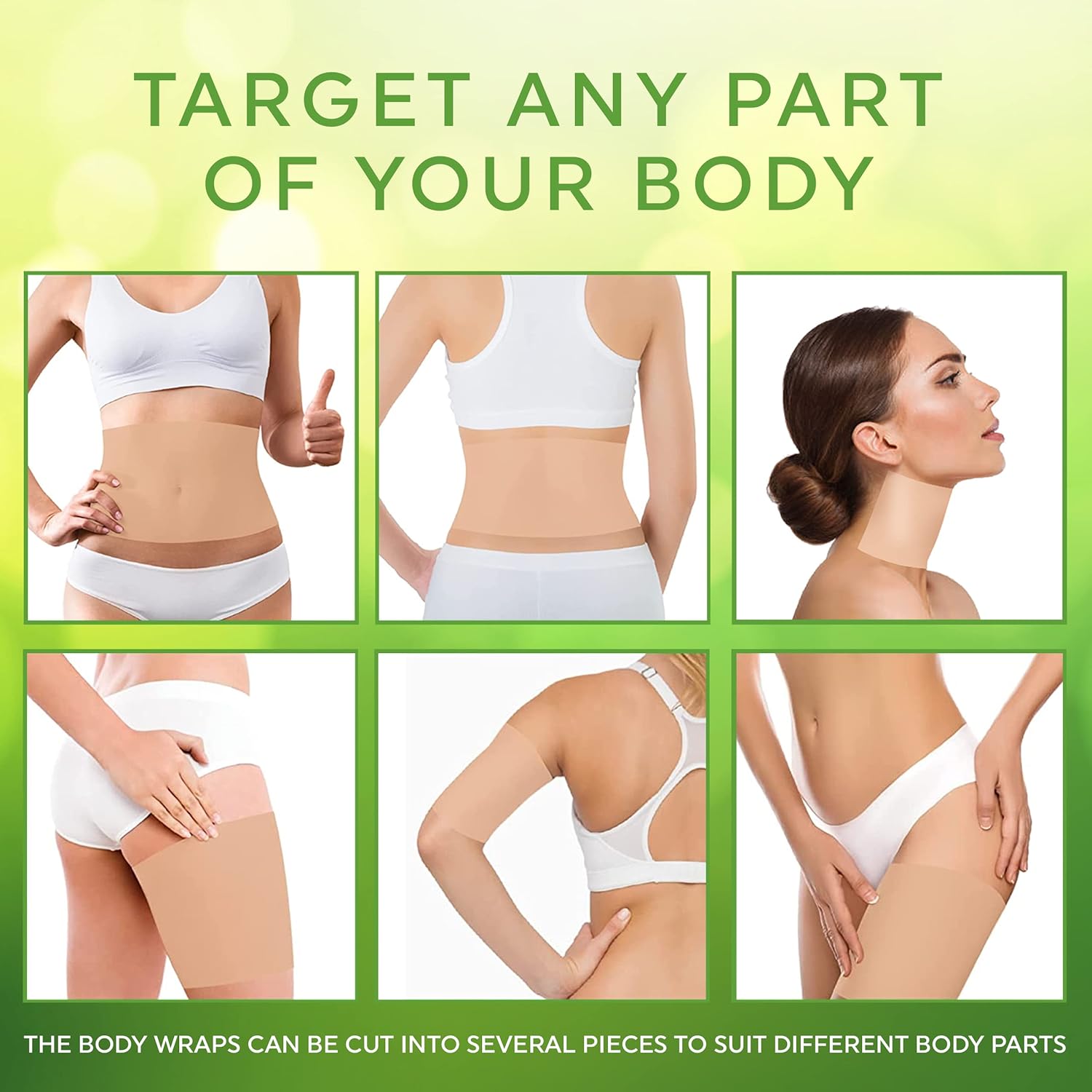 Lipo Applicator Body Wrap With Guarana, Green Tea, and Seaweed Wraps Works for Stomach Belly Legs Arms Abdomen. 6 Wraps + Gel. GTN 00850048680517 - Medactiveshop