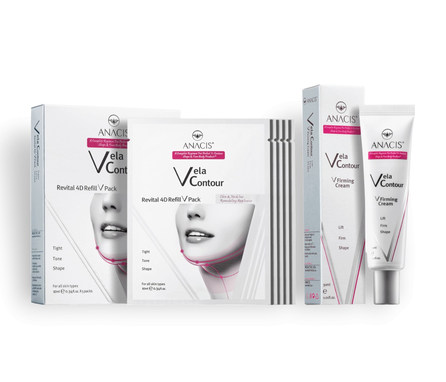 Double Chin Contour Cream And Masks Set Neck Firming Face Line Shaping