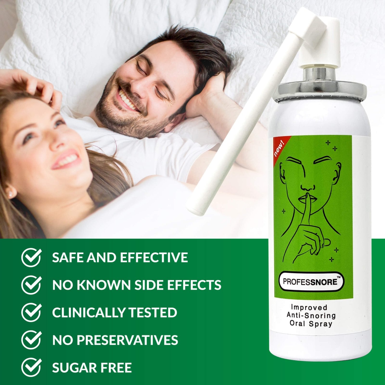 Snore Relief Oral Spray ProfesSnore (1.69 Fl oz/50 ml) - Medactiveshop
